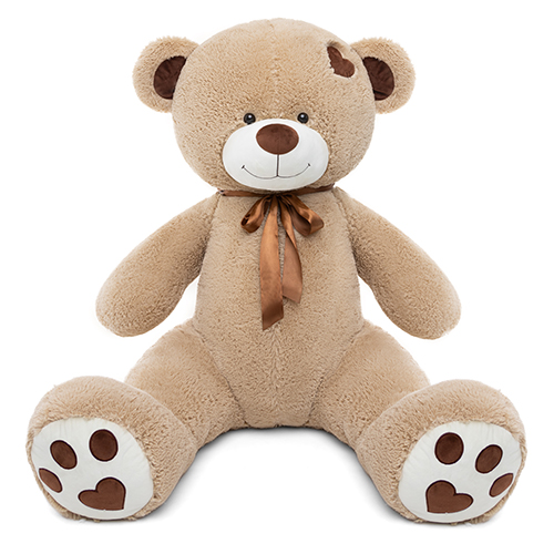 Мягкая игрушка медведь Тони, 110 см сидя, кофейный