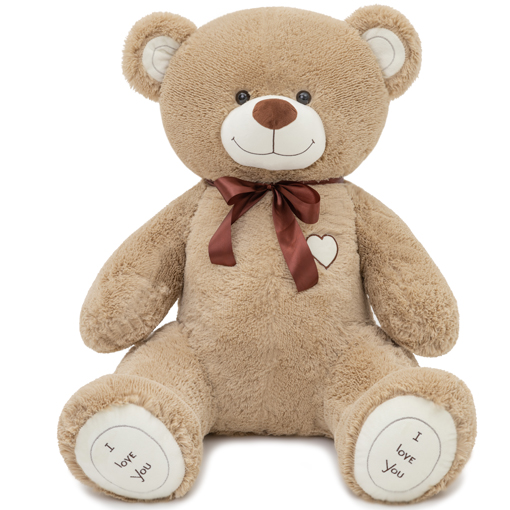 Мягкая игрушка медведь Феликс, 110 см сидя, кофейный