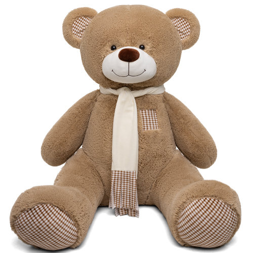 Мягкая игрушка медведь Тоффи, 110 см сидя, кофейный